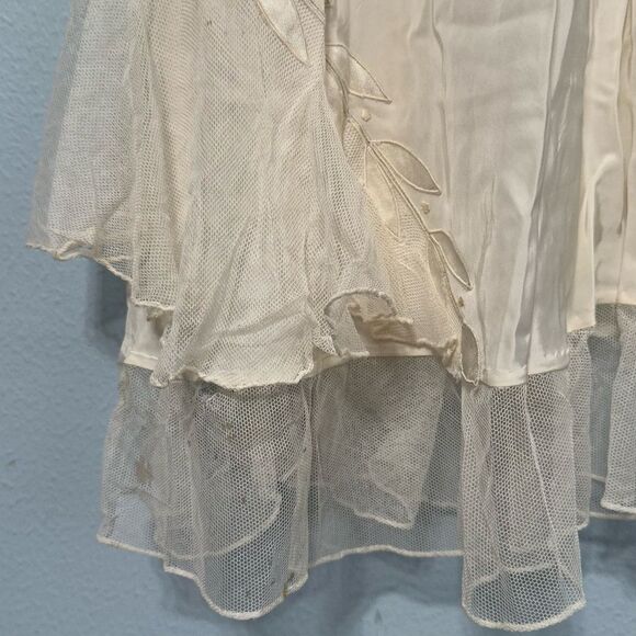 Thea Tewi Lingerie 40s Ivory Nightgown Slip Size 32 Hollywood Glam Wedding - Picture 16 of 16